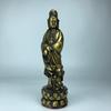 Exquisitely Crafted Brass Guanyin Bodhisattva Statue Standing On Lotus Flower, Decorative Ornament for Home Living Room