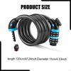 120cm 5 Digit Keyless Cable Lock Anti Theft Password for Sports Equipment Locker Bikes