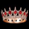 Red Crystal Tiaras and Crowns Headband for Women Party Rhinestone Diadem Bridal Wedding Hair Accessories Jewelry Crown Tiara