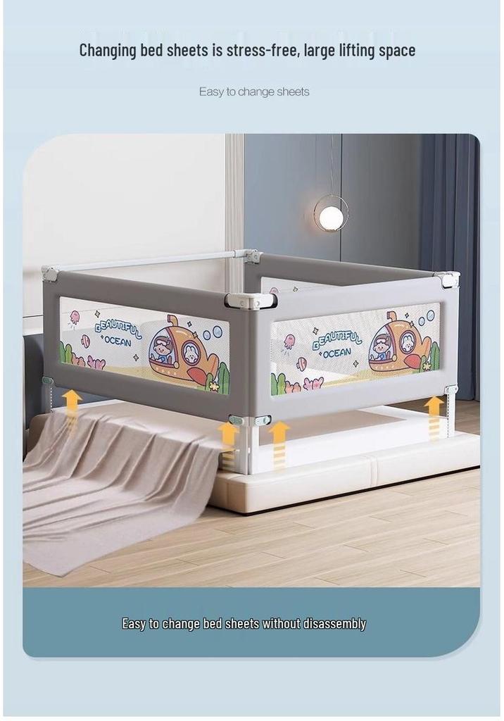 Children's Heightened Bed Rail Guard – Infant Safety Anti-Fall Barrier