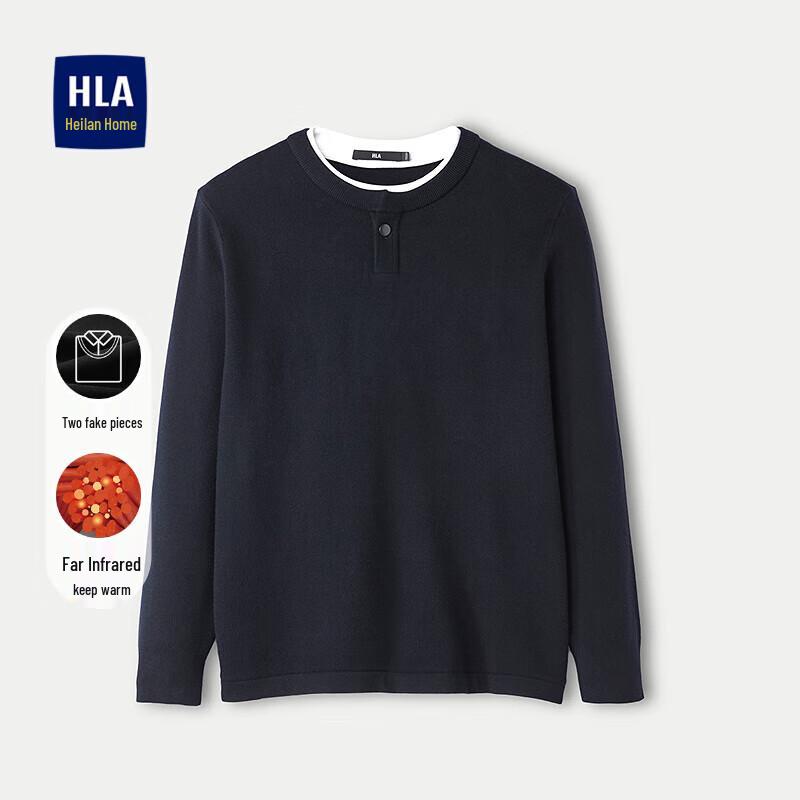

HLA Men s Slim Fit Double Collar Pullover Sweater M