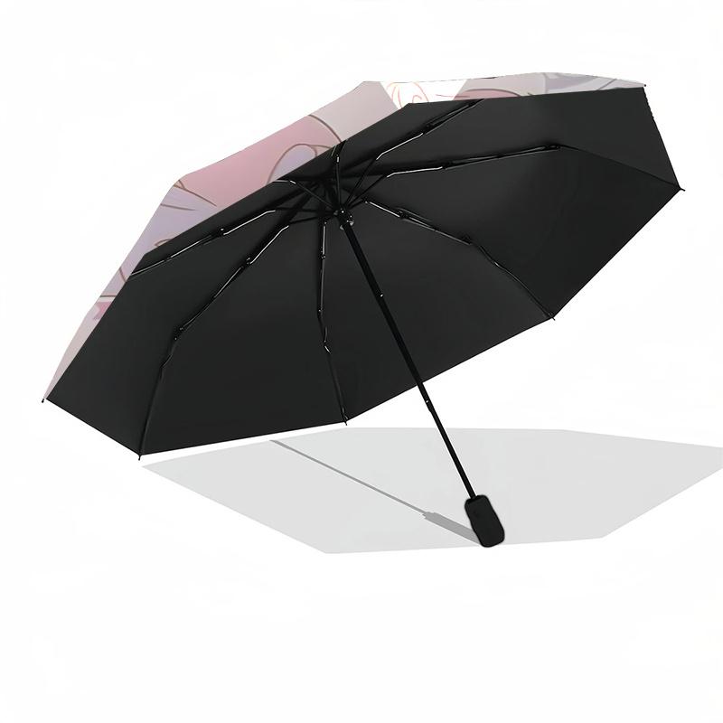 1pc My Melody Automatic Opening/Closing Umbrella with Bowknot Design - Portable Three-Fold Design, 8-Bone Iron Frame Outdoor Umbrella, Perfect Gift fo