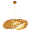 Bamboo Zen Pendant Light: Artistic Bamboo Weave Lantern for Tea Rooms and Tables