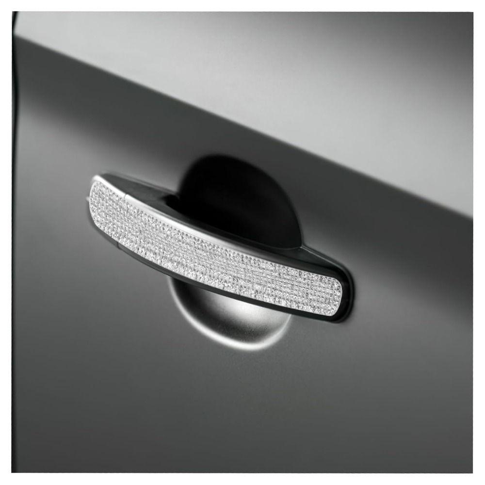 4pcs/set Reflective Car Door Handle Sticker Bling Car Handle Crystal Decal  Car Decoration