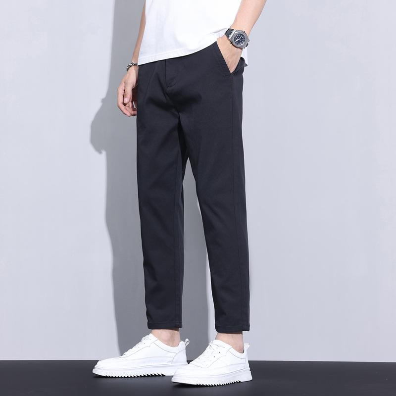 Herren Neun-Punkt-Hose Sommer Dünn Einfarbig Slim und Vielseitig Lässige Hose Herren