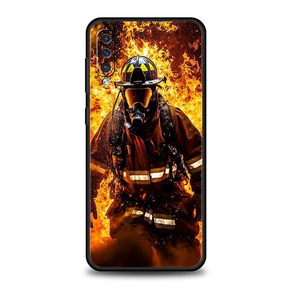 Fireman Firefighter Phone Case For Samsung A54 A52 A24 A14 A50 A70 A10 A40 A20S A20E A06 A12 A22 A34 A42 A32 5G A04s A16 Cover