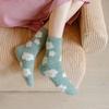 Flower Heart Pattern Middle Tube Sock Soft Plush Sleeping Socks Cute Winter Socks  Women