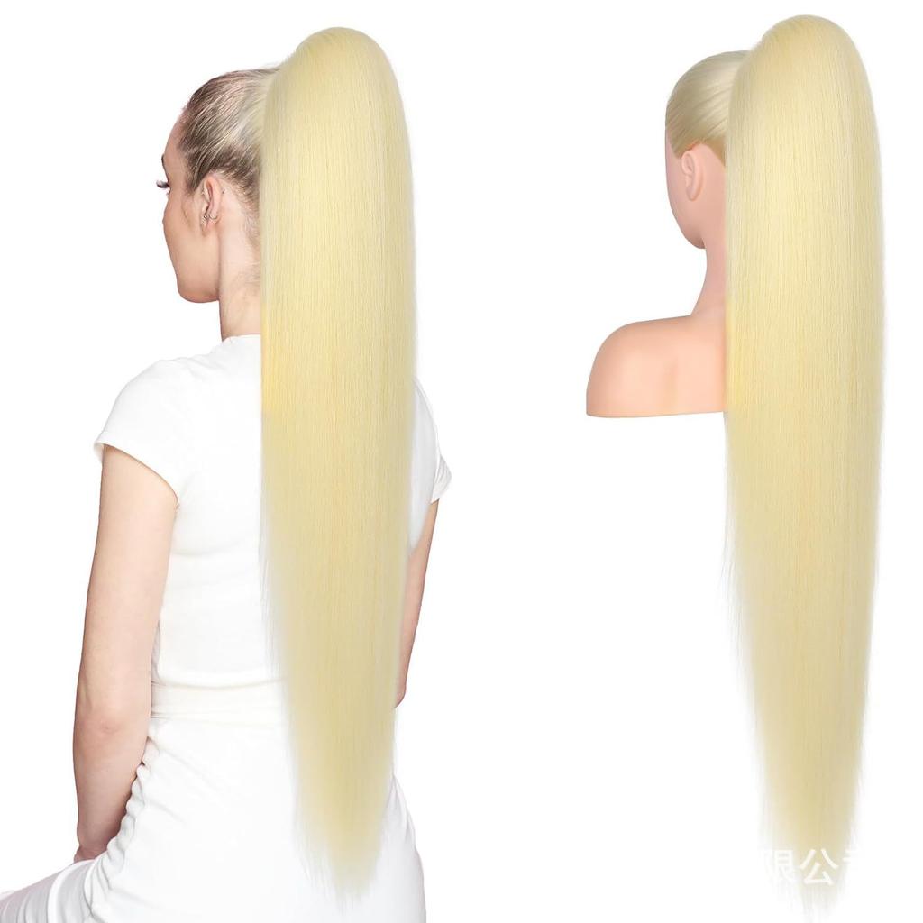 Women's 32 Inch Extra-Long Drawstring Ponytail Wig - Fluffy Natural-Looking Hairpiece