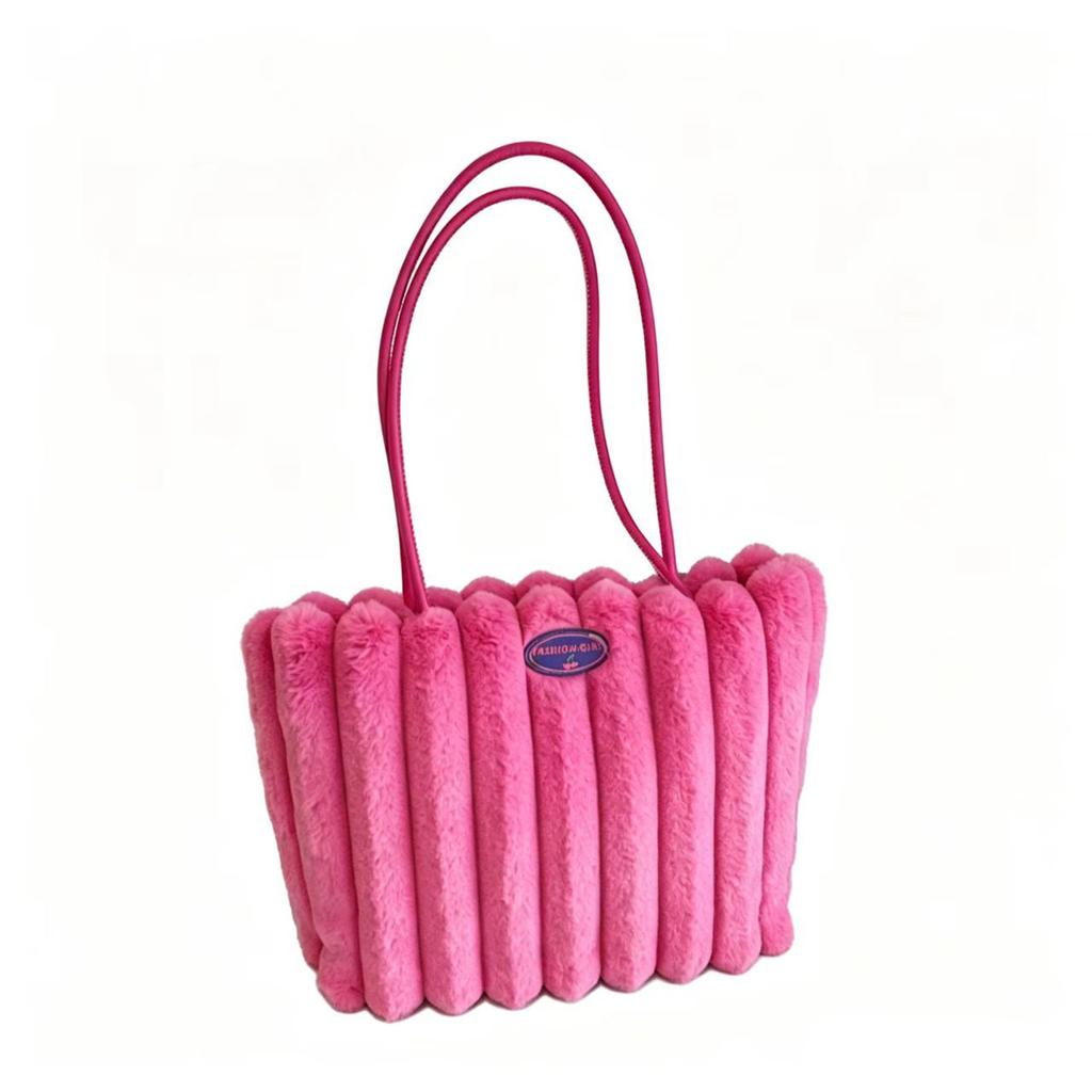 New Autumn And Winter Plush Bag Fashionable Foreign Style Crossbody Underarm Versatile Handbag Large Capacity Shoulder Bag