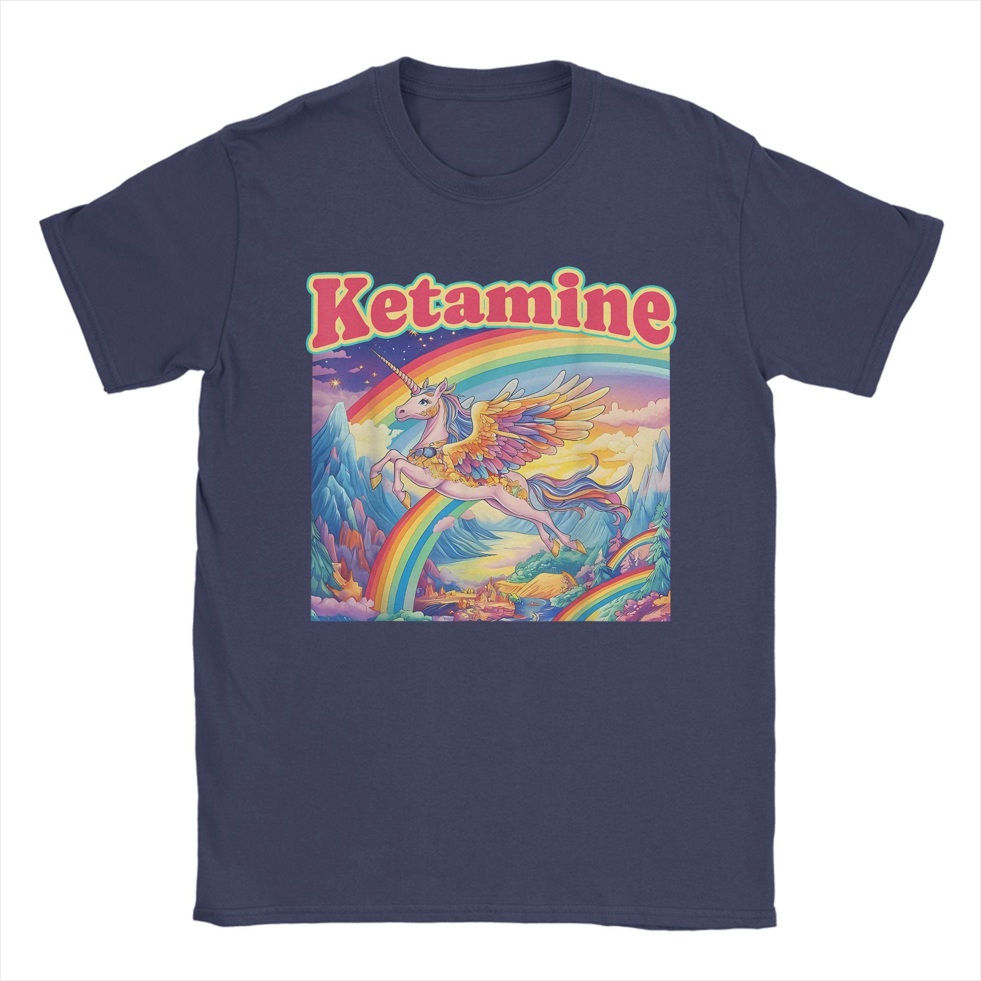 

Funny Ketamine Horse Unicorn Emergency Rainbow 100 Cotton T Shirt For Men Summer TShirts Breathable Tee Shirt Oversize Clothing 4XL