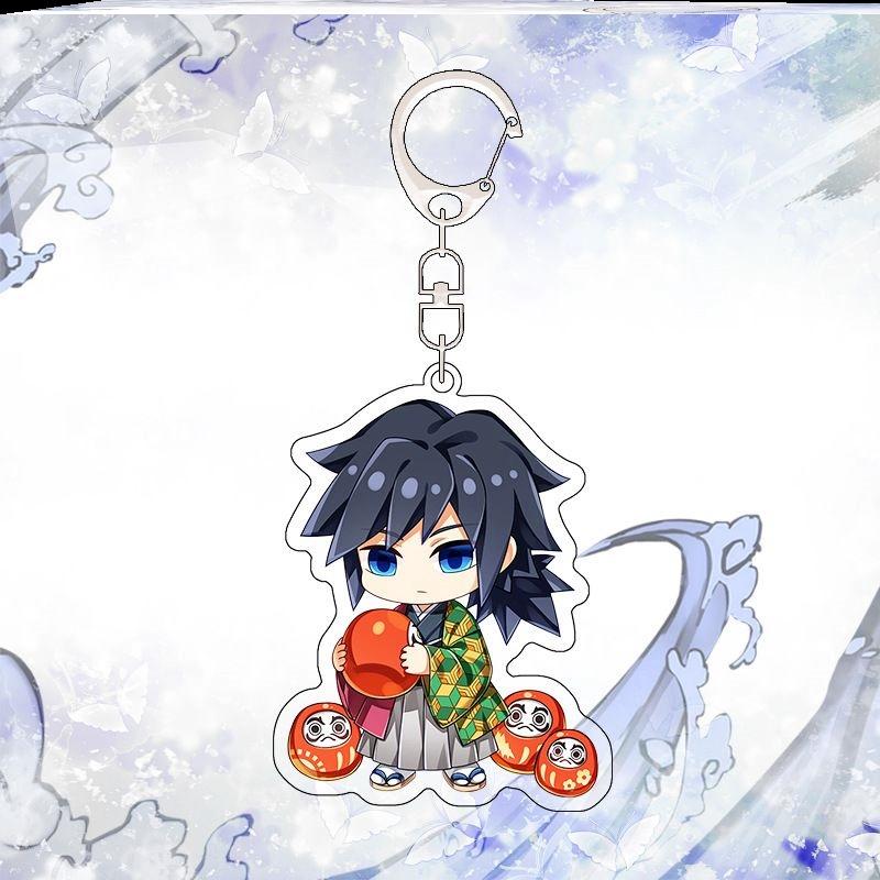 Keychain Pendant Anime Demon Slayer Kimetsu No Yaiba Kamado Tanjirou Double Sided HD Bag Pendant Gift For Fans Cosplay Props Jewelry Gift