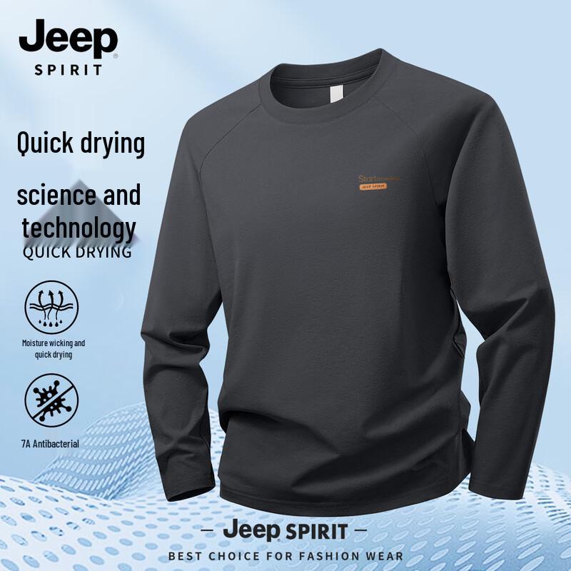 JEEP SPIRIT Men s Long Sleeve Quick-Dry Outdoor T-Shirt M