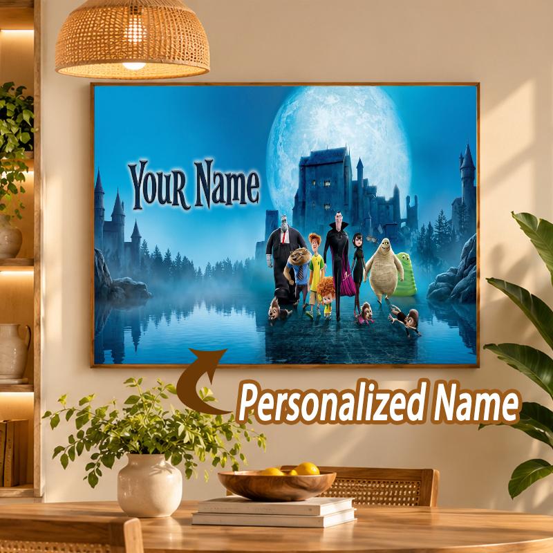 Custom Name Hotel Transylvania 5D Diamond Painting Personalized Full Drill Diamond Art Kit Gift