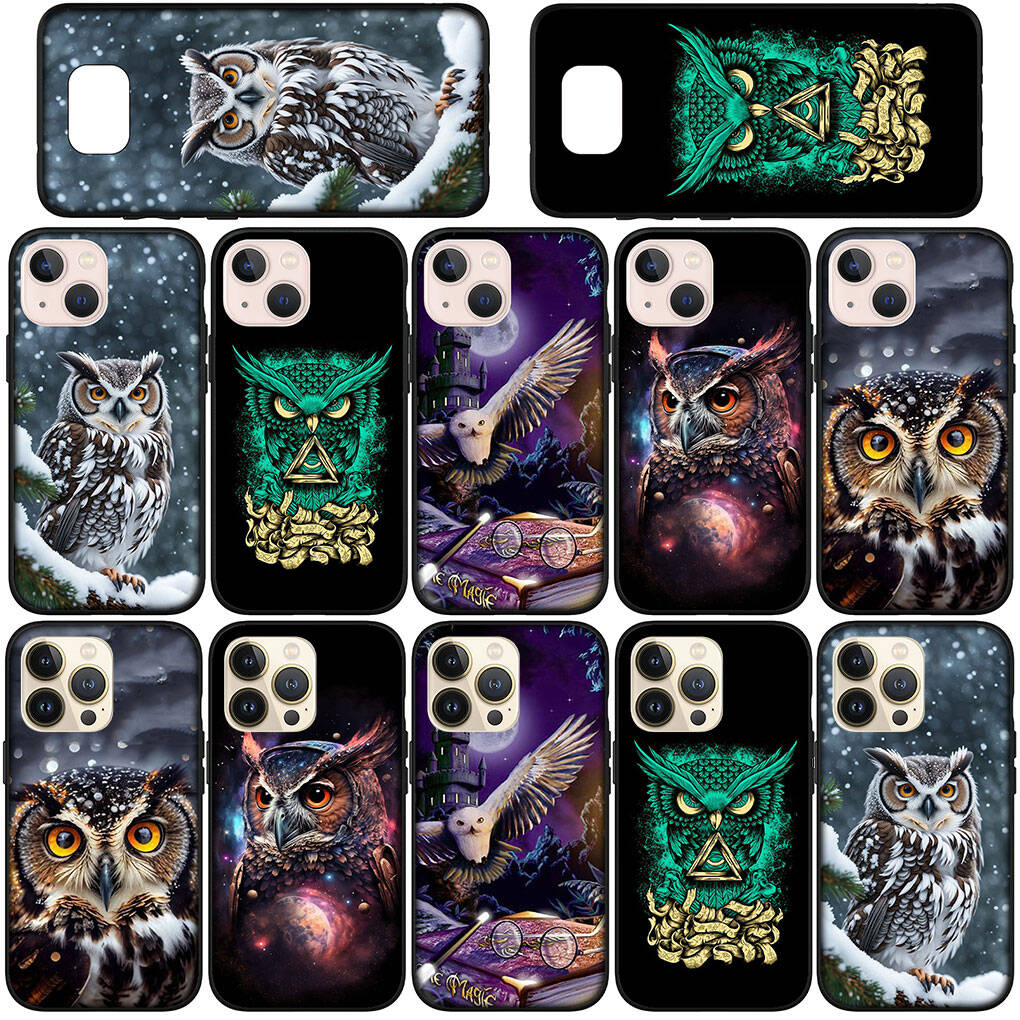 for iPhone 17 16 15 Xiaomi Poco F7 F8 X7 X6 F5 C85 C75 C71 M8 Redmi Note 14 13 12 11 Pro Max 14C 13C 15C A3 A4 Phone Case Cartoon Bird Owl Cover