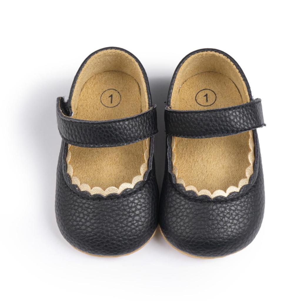 Baby Princess Shoes 0-1 Year, Soft Non-slip PU Leather with Bowknot, Suitable for Spring/Autumn.