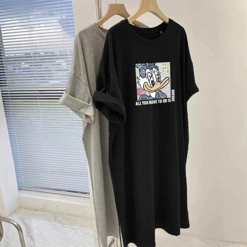 

Футболка с короткими рукавами, юбка, женское длинное платье, новинка лета, новая тонкая юбка средней и длинной длины M