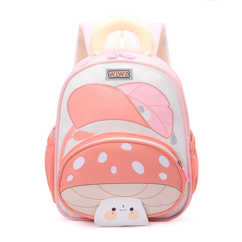 Kids Mushroom Pattern Backpack With Breathable Oxford Fabric And Double Shoulder Straps For Toddlers