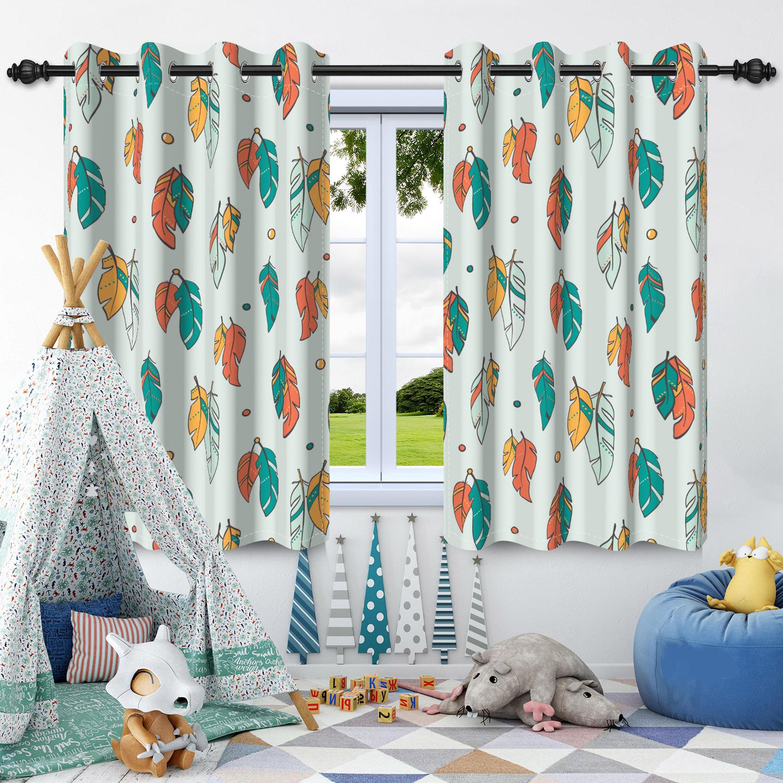 

2 шт. Цветы Растения Листья Блэкаут Штора Домашняя Спальня Гостиная Затемняющая Термоизолированная Квартира Люверсы Оконная Штора 50x120cm 2pcs