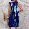 Plus Size V Neck Sleeveless Dress Misty Mountain Bamboo Ink Print For Scenic Area Travel