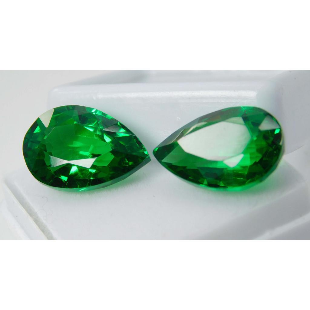 Natural Tourmaline Green Pear Shape 20.60 Ct CERTIFIED Loose Gemstones Pair A-2126
