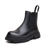 Short Boots Women's Leather Thick-soled Ins Cigarette Boots Chelsea Women's New Year-old High and Thin Martin Short Boots