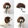 Fun Brown Short Hair Pet Headpiece Accessory For Stylish And Festive Outfits Pet