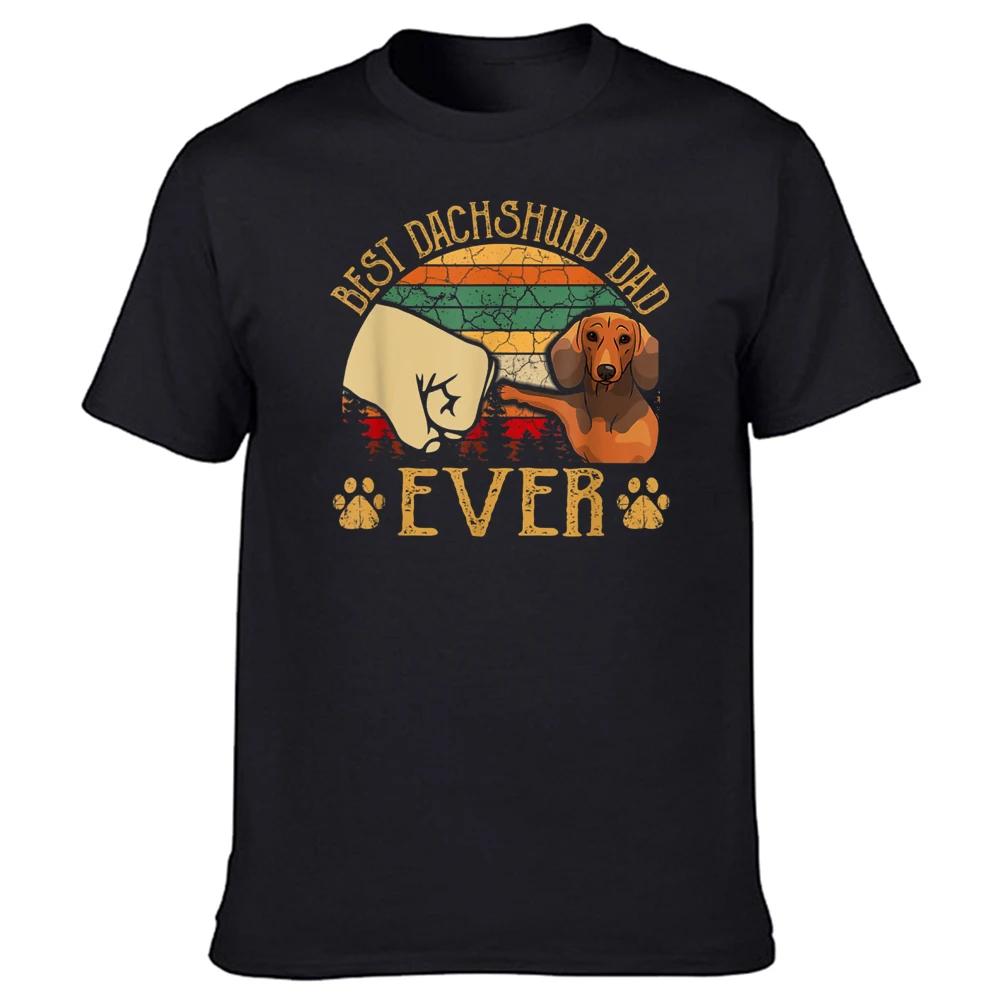 Funny Retro Vintage Best Dachshund Dad Ever T Shirts Graphic Cotton Streetwear Birthday Gifts Summer Style Tshirt Unisexs Clothing