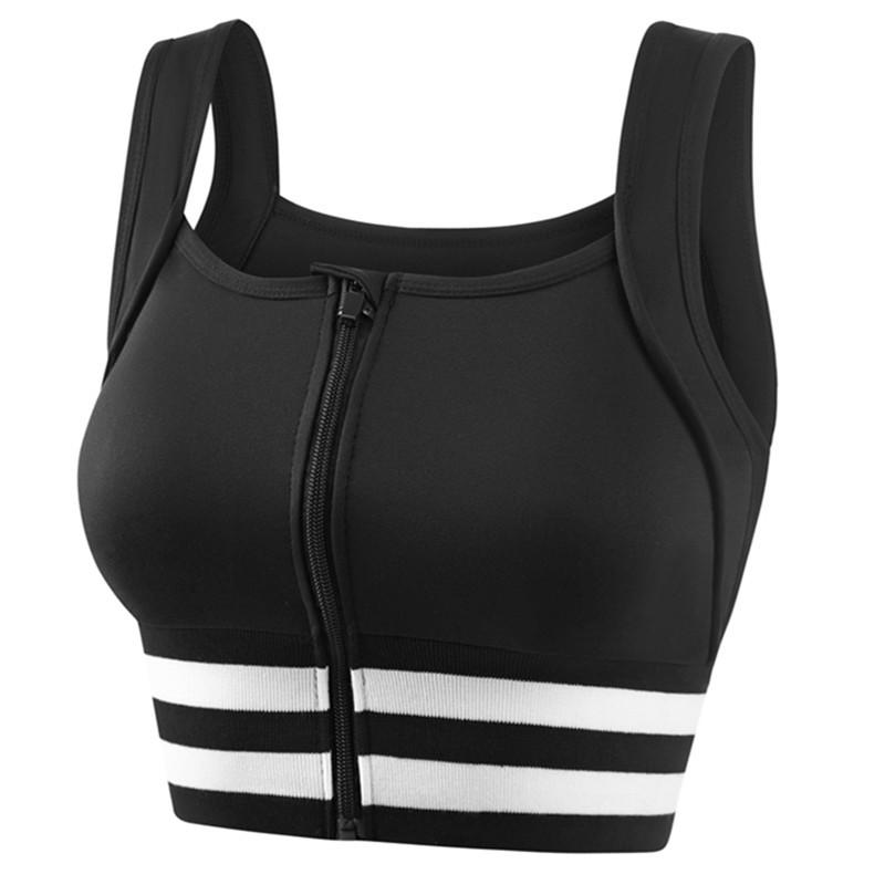 High Support Front Zip Sports Bra For Women Yoga Running