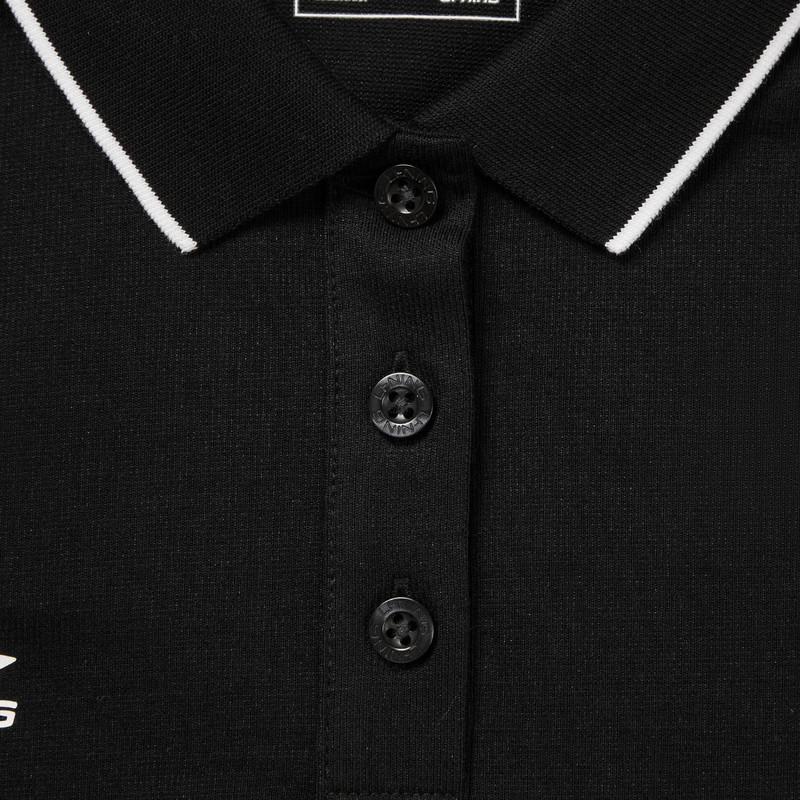 Li-Ning Comfortable Breathable Polo Shirt Women Tops Black APLW476-2