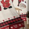 Valentine 'S Day Gnome Tulle Curtains For Living Room Kitchen Sheer Voile Curtain Bedroom Window Panels