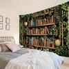 1pc Retro Library Tapestry Multiple Sizes 2D Print Vintage Book Green Plant Design Polyester Fiber Classroom Dorm Decor Scholar