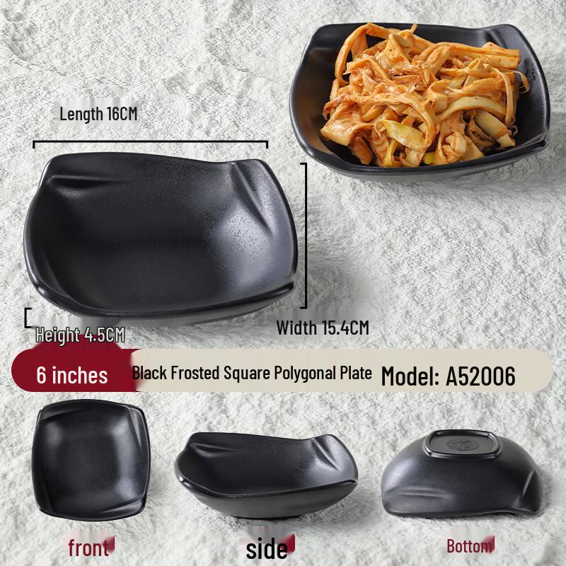 6-inch Plastic Square Multi-corner Side Dish Plates (10-pack)
