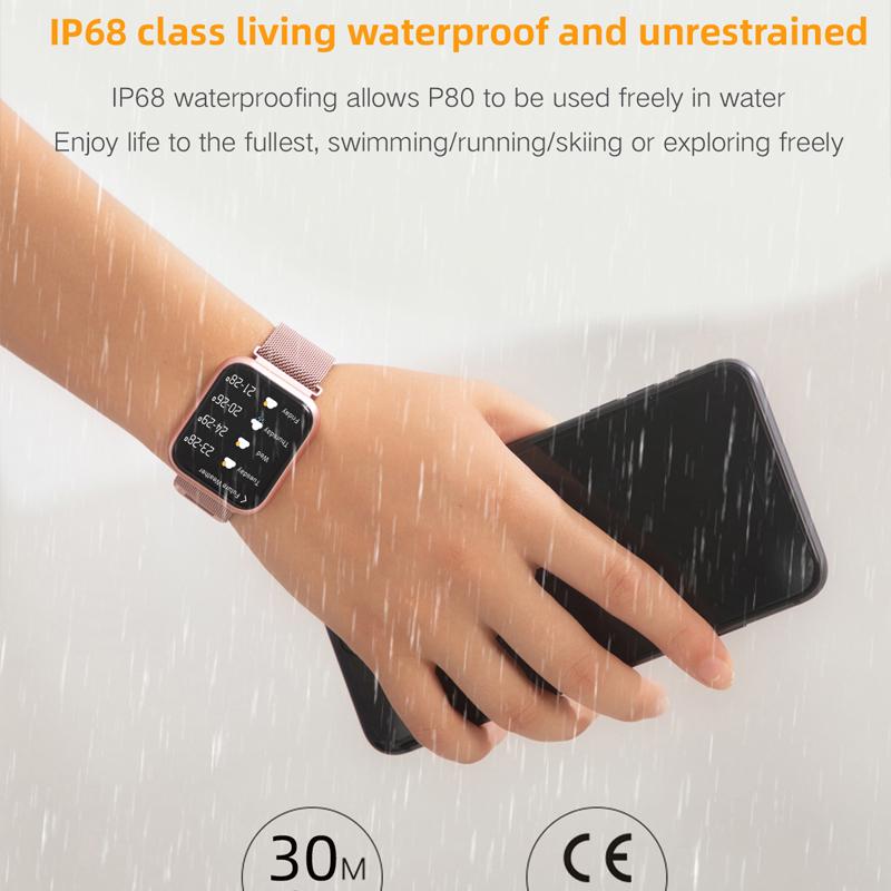 Buy P80 Smart Watch 1.3 Inch Full Touch Screen P70 Plus IP68 Waterproof  Fitness Tracker Women Smartwatch at affordable prices — free shipping, real  reviews with photos — Joom