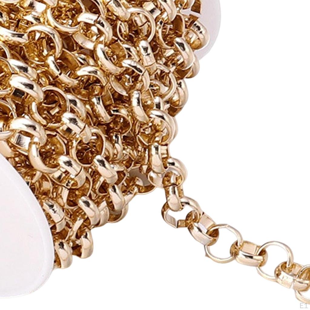 15 Feet 8mm Wide Aluminum Chains with Round Links Accessories for Jewelry Making And DIY,