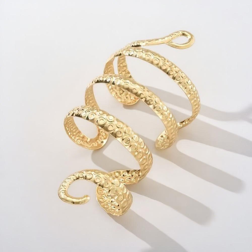 Personality Exaggerated Serpentine Open Arm Ring Punk Hip Hop Style Retro Hollow Women's Arm Ring Daily Party