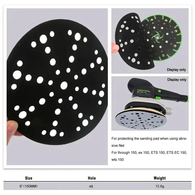 1PC Soft Interface Pad 6 Inch 150mm 48 Holes Buffer Sponge for Sanding Pads Automobiles Motorcycles Abrasive Tools and Wood