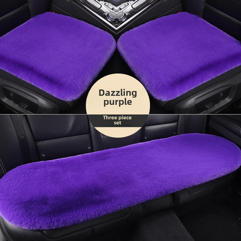 Universal Plush Winter Car Seat Cushion Set - Thick, Warm, Three-Piece, 1200g