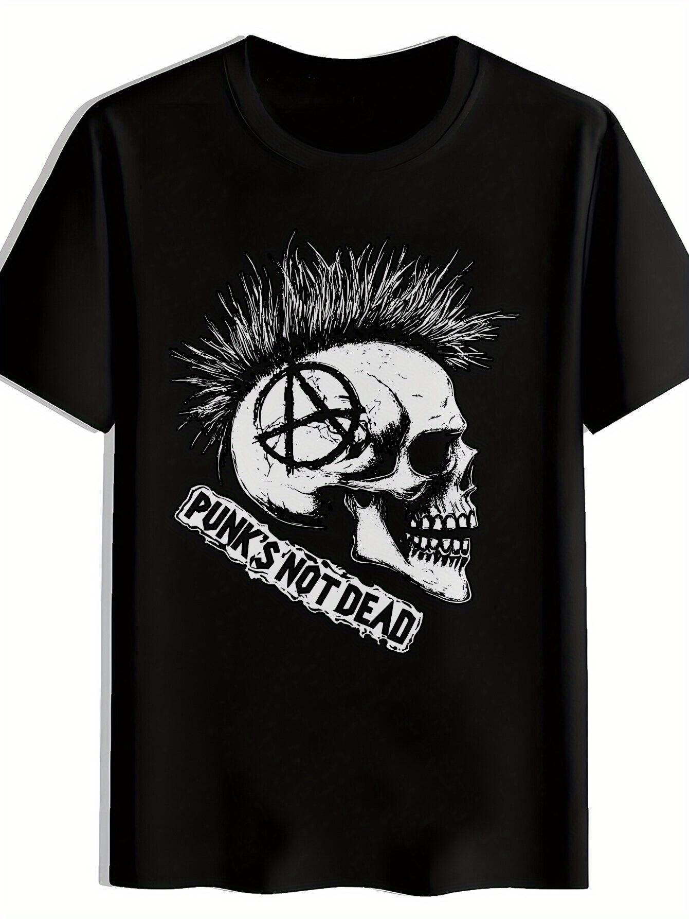 

Black Graphic T-shirt - Punk Not Dead Skull Design S