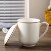 Jie Xiang Jia Conference & Office Ceramic Teacup Set with Lids (10-Pack)