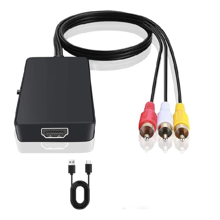 3RCA Female/Male to HDTV Video Converter Adapter Support 1080P Switcher for Classical Gaming Console Accessories
