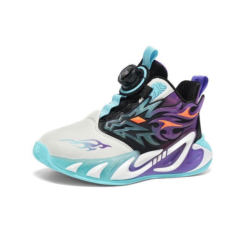 

Outdoor comfortable inner thick-soled handsome children s running shoes trendy shoes cool versatile rotating buckle leather basketball shoes 40