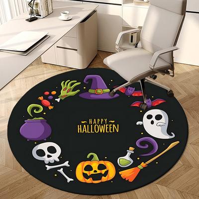 1pc Office Carpet Chair Mats Happy Halloween Decorations Perfect for Decorating Office Chairs, Living Rooms, Or Bedrooms.YDT003