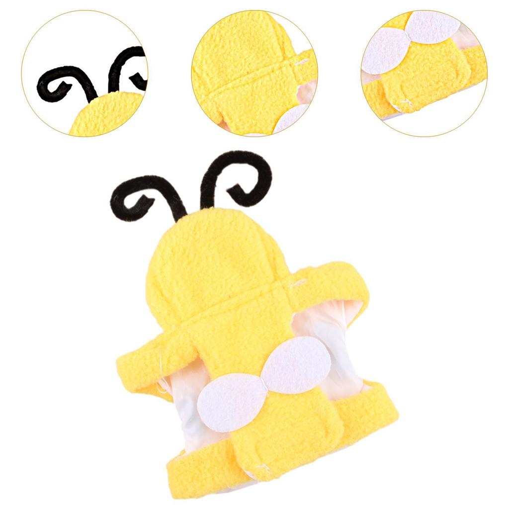 Small Animals Apparel Bird Costume Bee Shaped Cute Flying Suit Reusable Bird