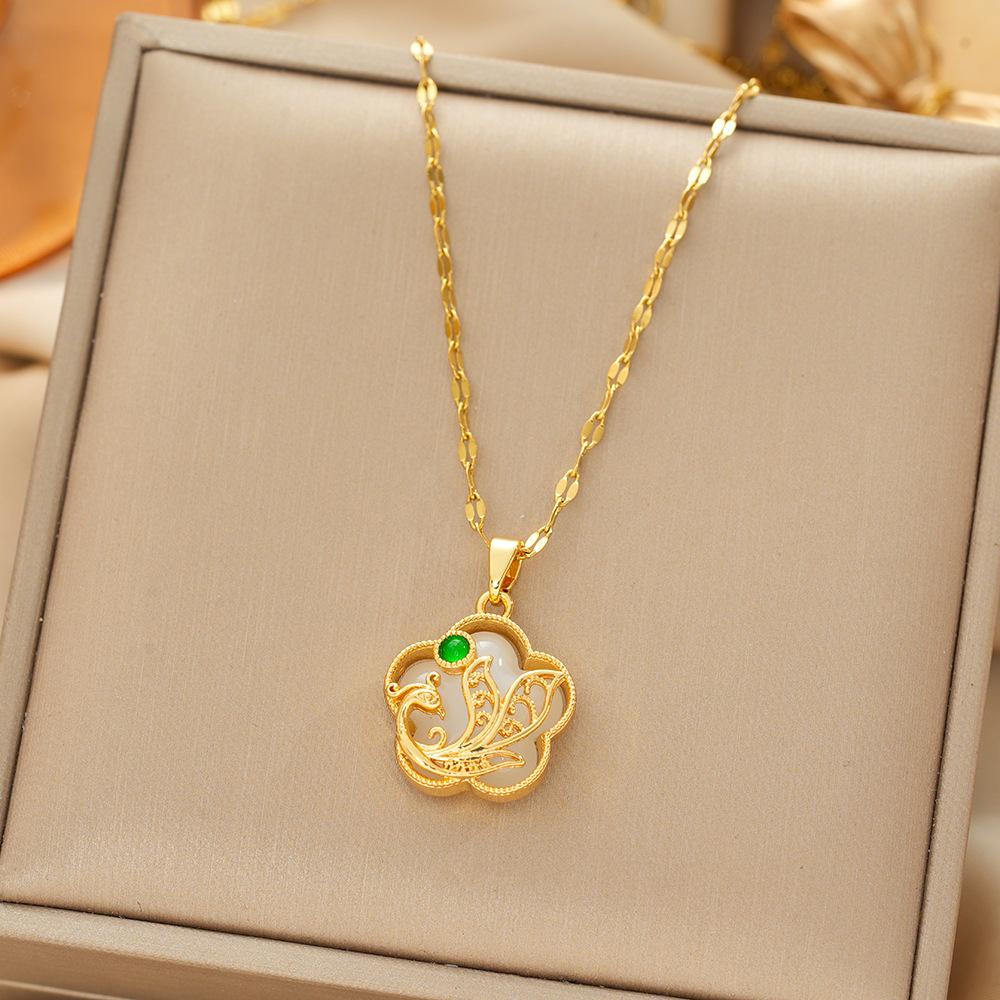 Japan and South Korea Simple Popular Wind Titanium Steel Necklace Female Niche Exquisite Internet Celebrity Zircon Clavicle Chain High-end Jewelry