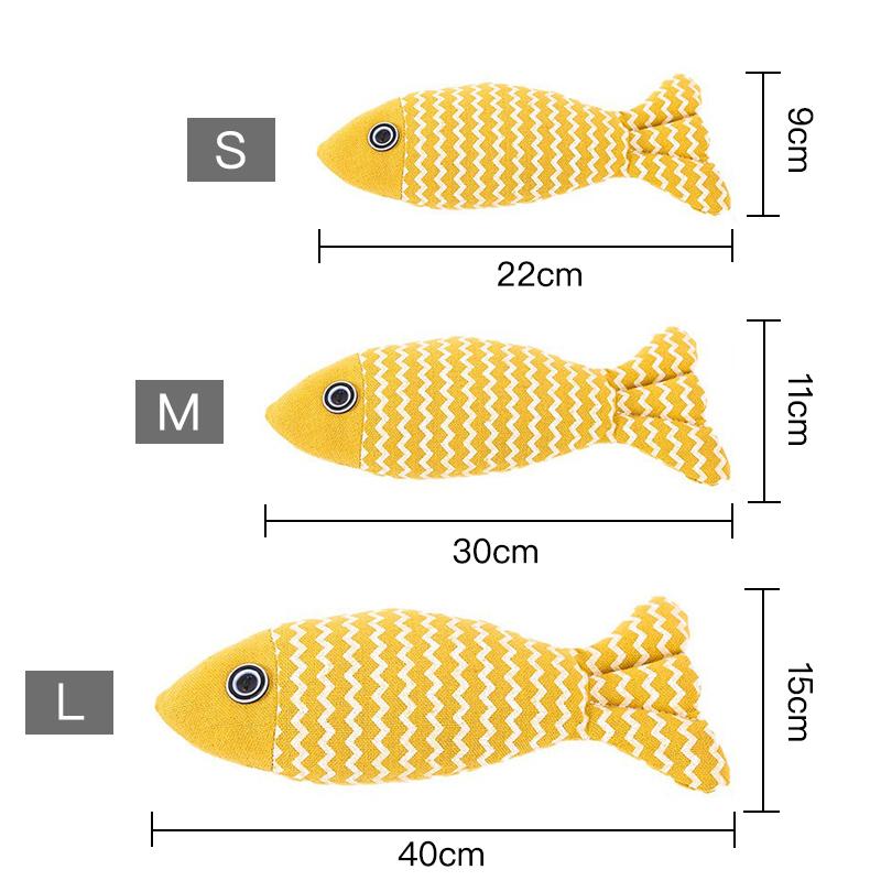 Fish Shaped Cat Toy Linen Material Contains Catnip Chew Toy  Cat Supplies