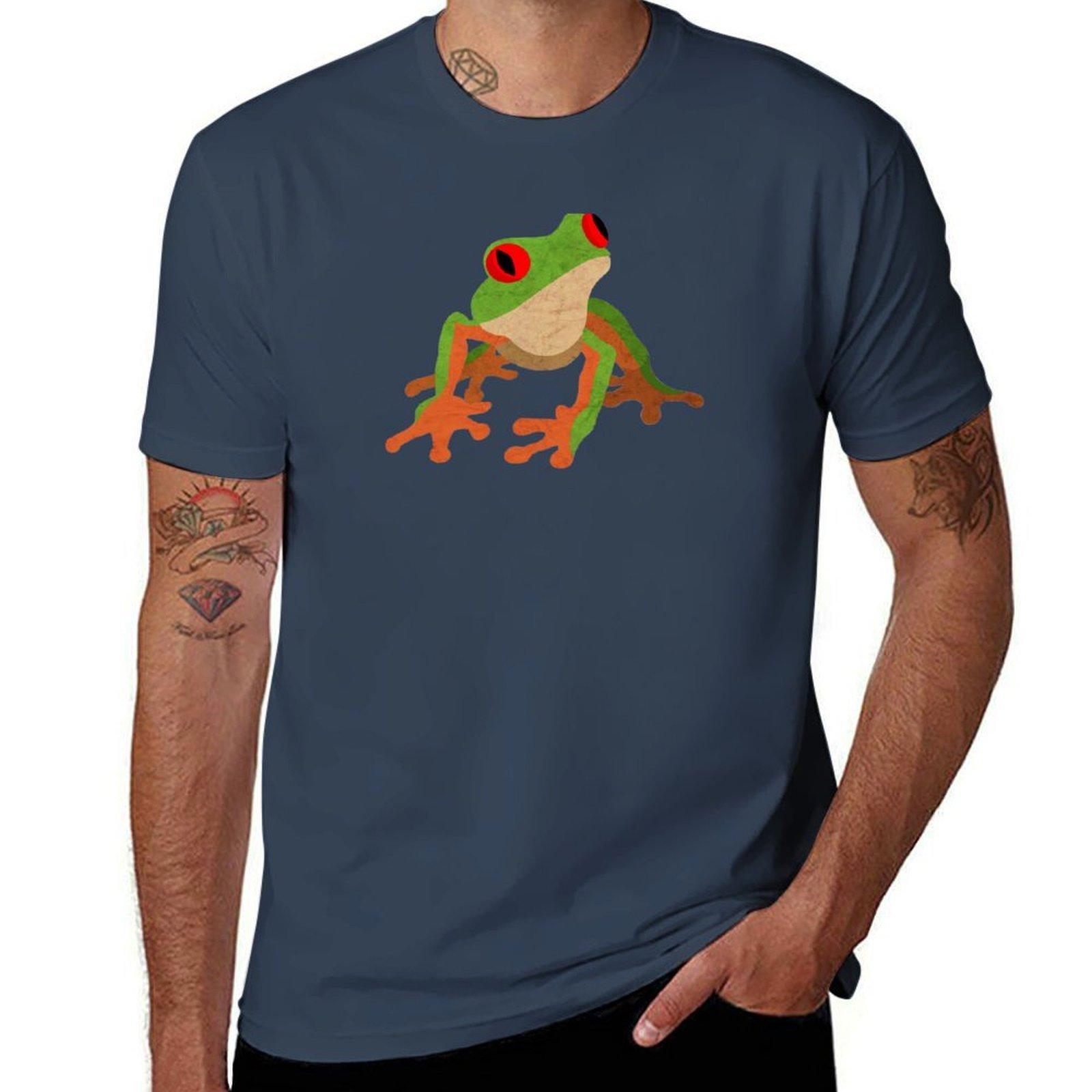 Red Eyed Tree Frog Tshirt Work Short Sleeve Cotton Top S