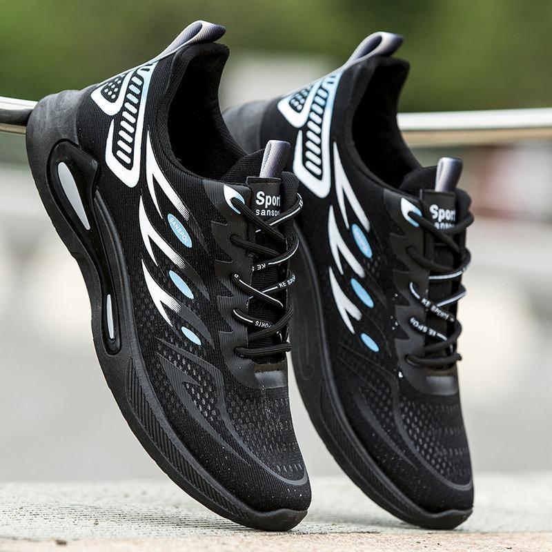 Men's New Mesh Breathable Lightweight Cushioned Running Sneakers, Student White Casual Athletic Shoes