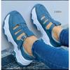 Spring and Autumn new large-size sandals women's round head thick-soled low-top buckle flat-soled casual sports shoes