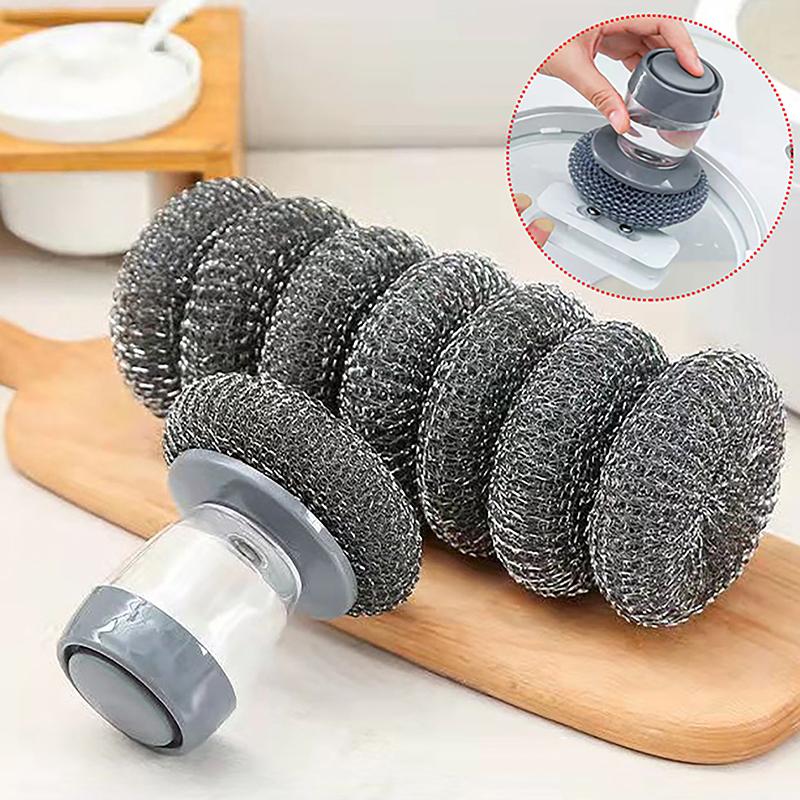 Küchenspültopf-Spülbürste, Utensilien mit Spülmittelseifenspender, Haushaltsküche, Haushaltsherd-Reinigungswerkzeug