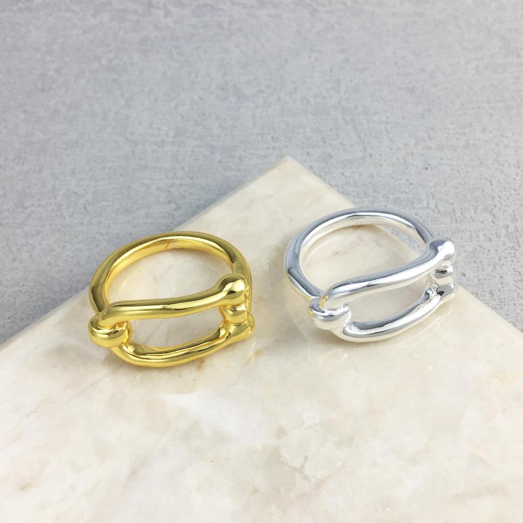 Personalized European UNOde50 Horseshoe Buckle Ring - Unique High-End Couple Design